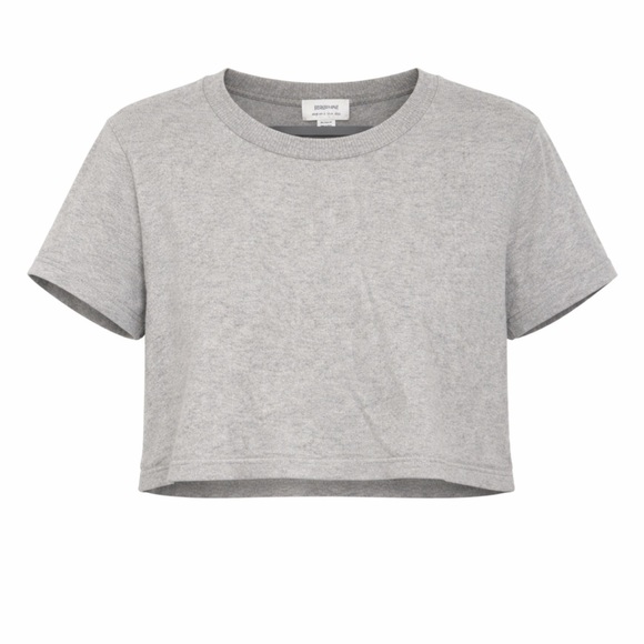Seraphine Tops - Seraphine Grey Knit Short Sleeve Cropped Maternity Postpartum Top